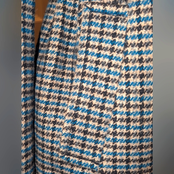Banana Republic Blue/Brown Houndstooth Blazer - Size 2 - Picture 7 of 9